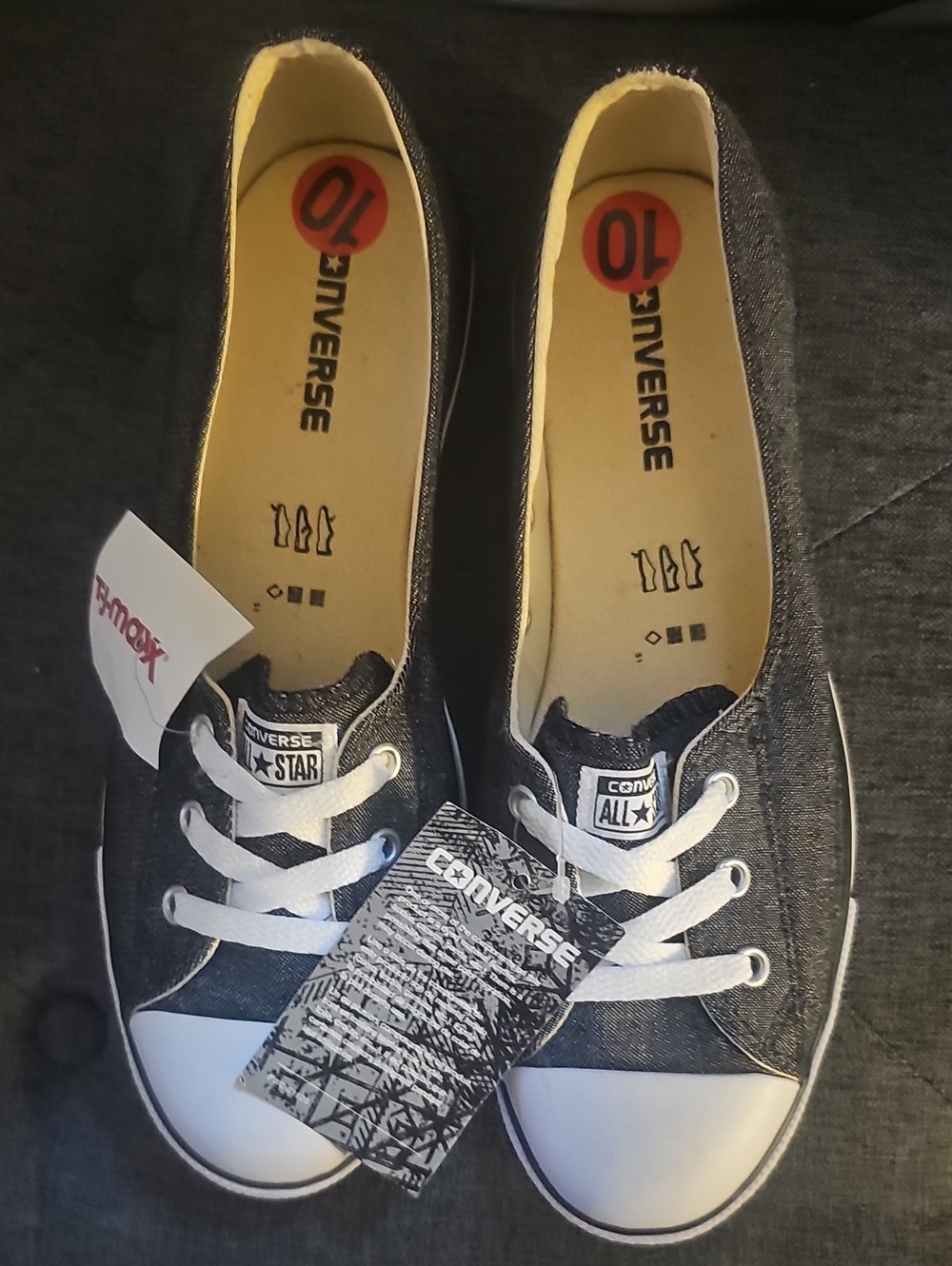 Converse Women's Black & White Denim Low-Top Sneakers